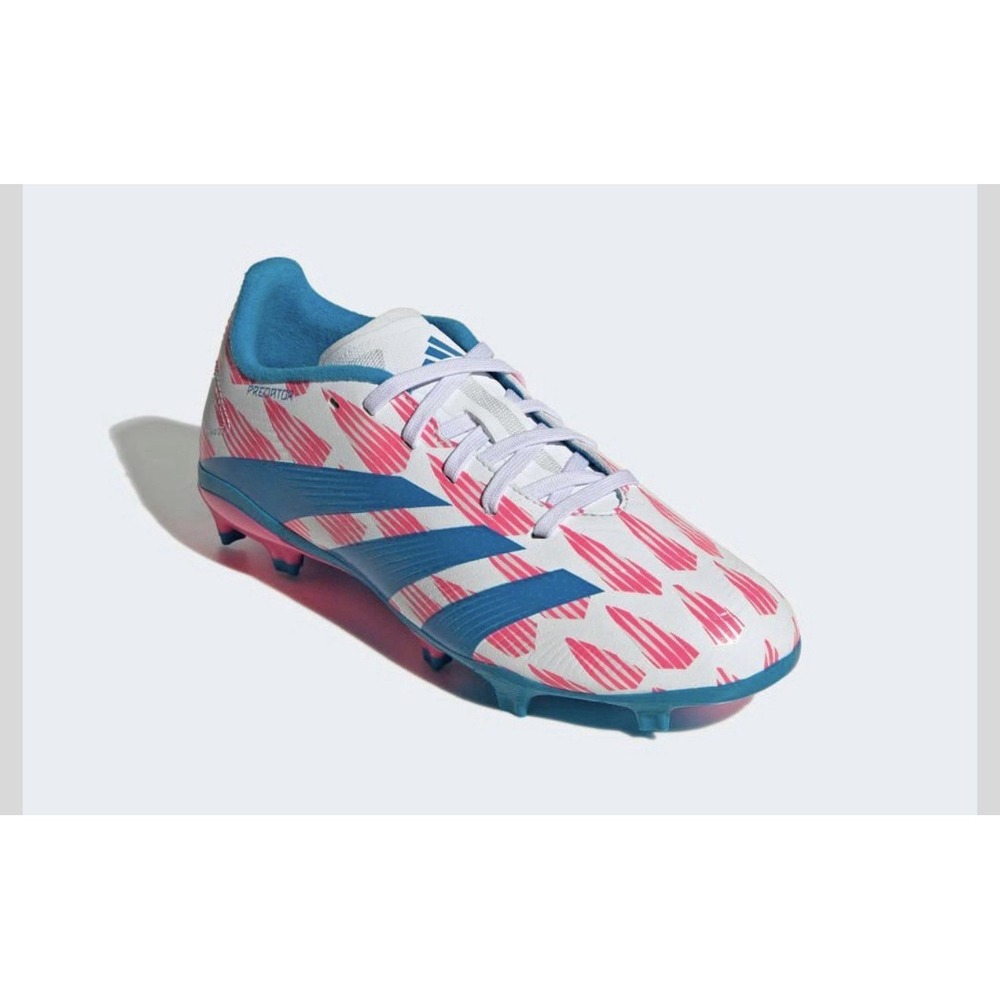 adidas Predator League FG Youth Soccer Cleats White Blue Pink US 5.5